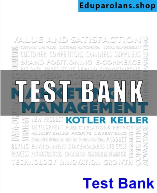 Test Bank for Marketing Management 15th Edition Kotler