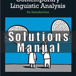 Solutions Manual For Contemporary Linguistic Analysis An Introduction 7th Edition OGrady